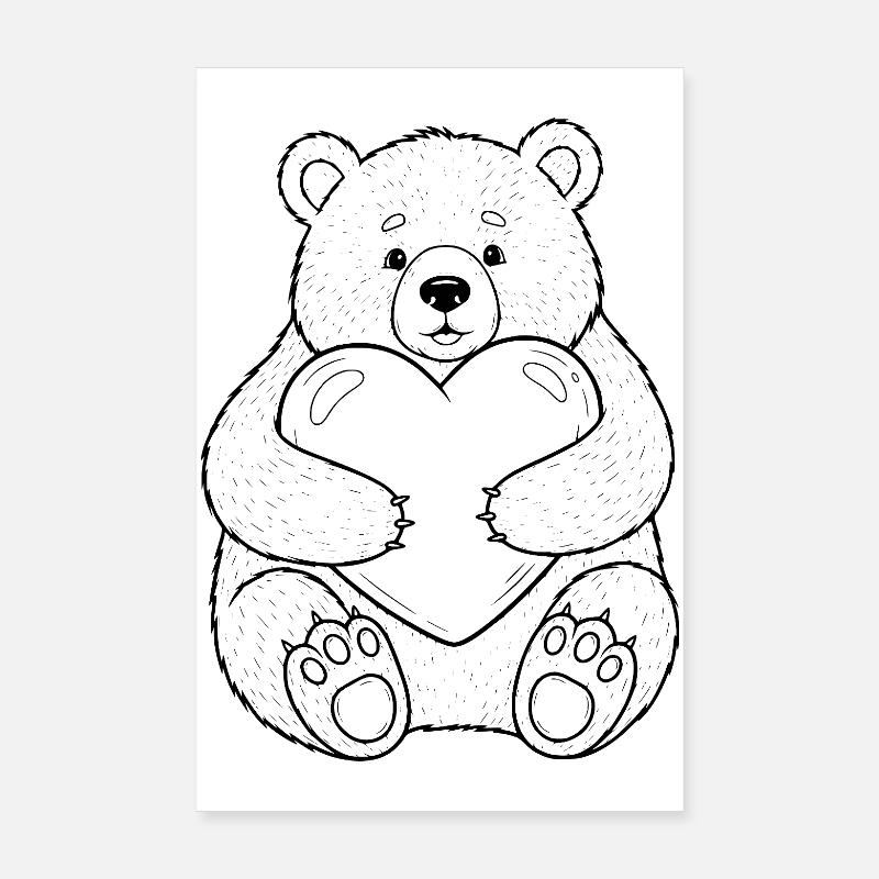 Teddybär mit Herz – kuschelige Liebe Poster 20x30 cm