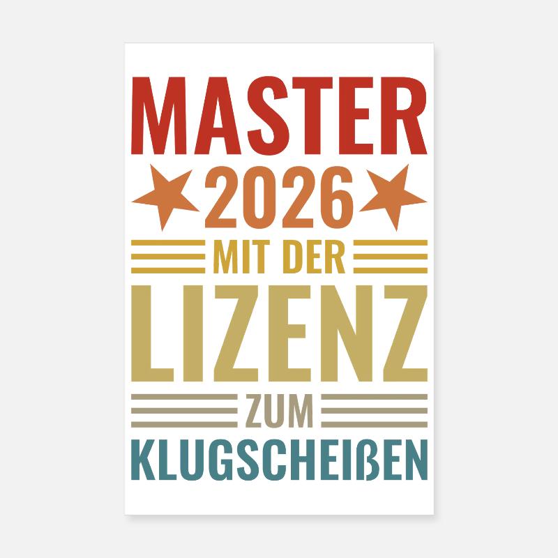 Master 2026 avec la licence de Smartass Poster 20 x 30 cm