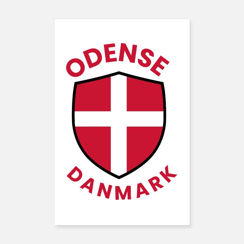 Blason du drapeau du Danemark d’Odense Poster 20 x 30 cm