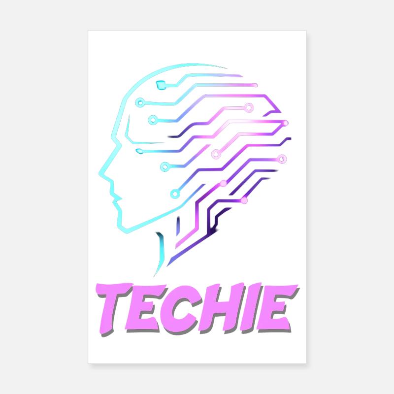 Technicien de circuits à tête néon Poster 20 x 30 cm