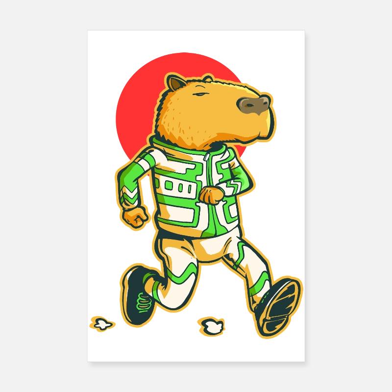 Kapybara-Läufer Poster 20x30 cm