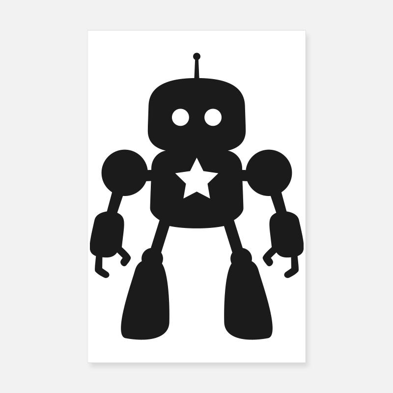 Robot with Star AI Sci-Fi Nerd Poster 8" x 12" (20x30 cm)