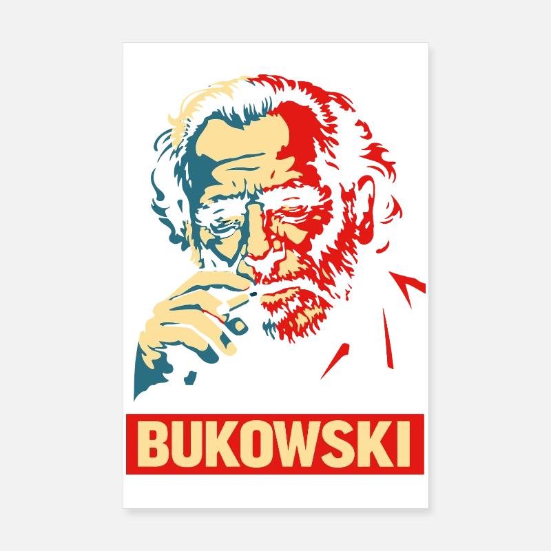 Affiche de portrait de style Charles Bukowski Poster 20 x 30 cm