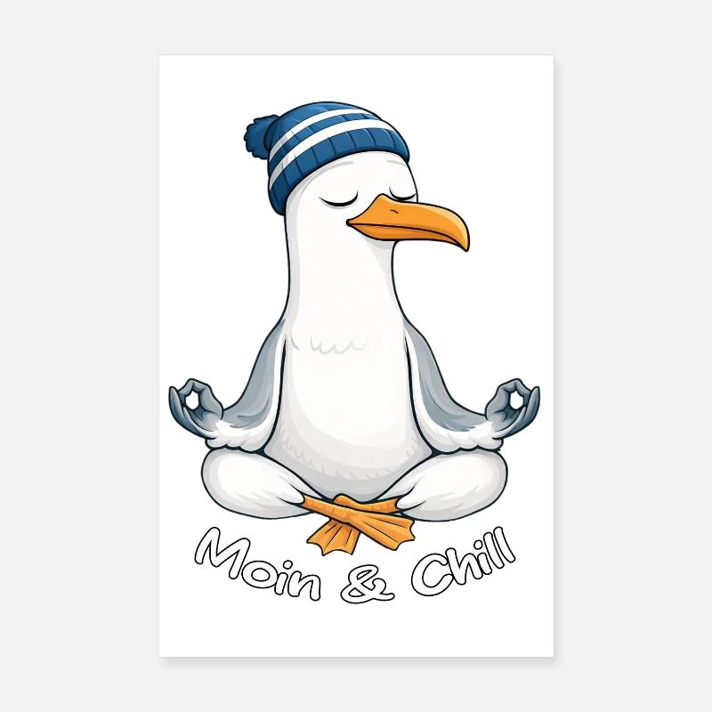 Moin & Chill by MEERchandise - Poster 20x30 cm - Weiß
