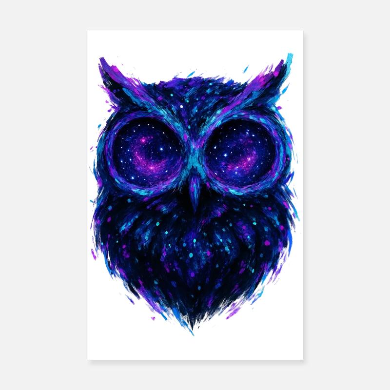 Owl / Galactic Owl: Night Nebula Poster 8" x 12" (20x30 cm)