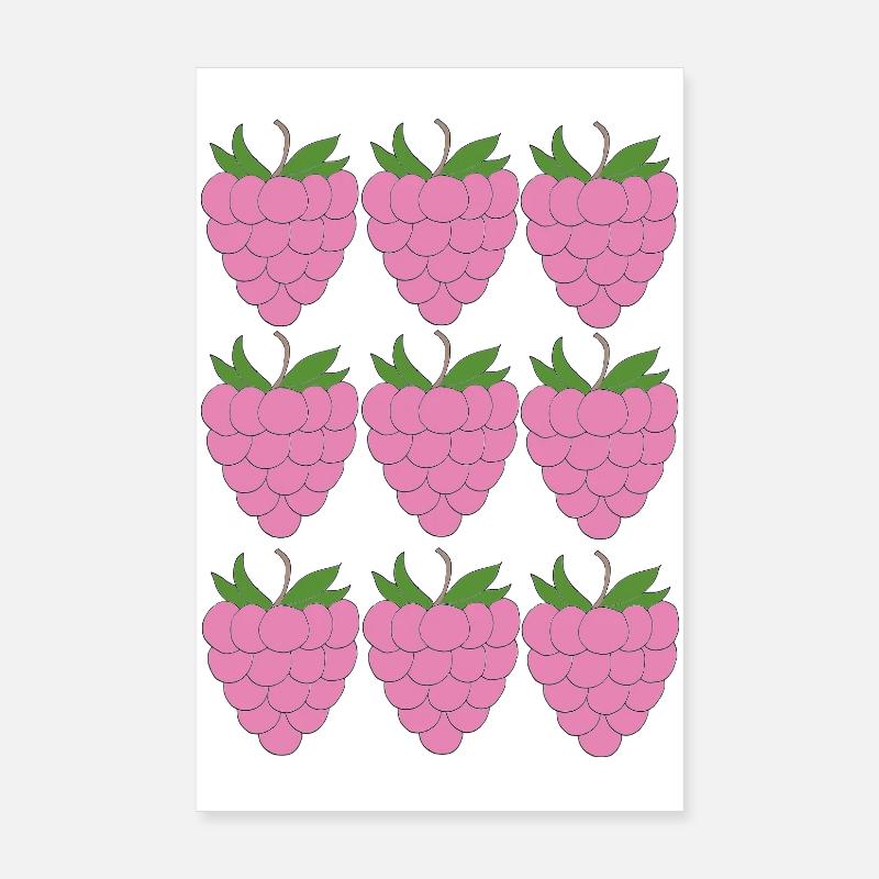 Raspberry Grid Pattern Poster 8" x 12" (20x30 cm)