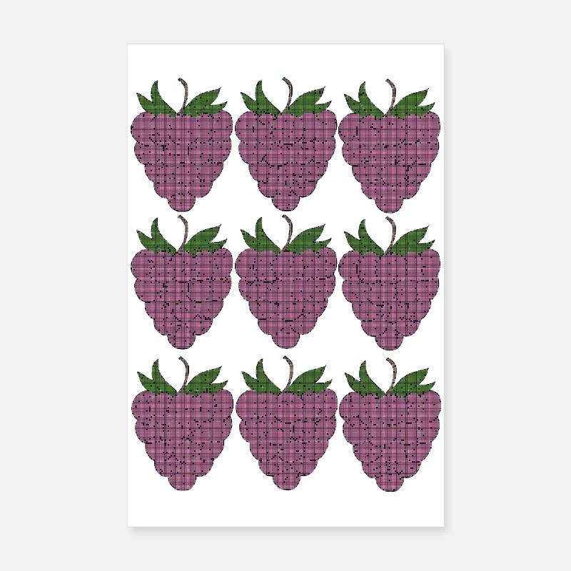 himbeer Muster Textile Poster 20x30 cm