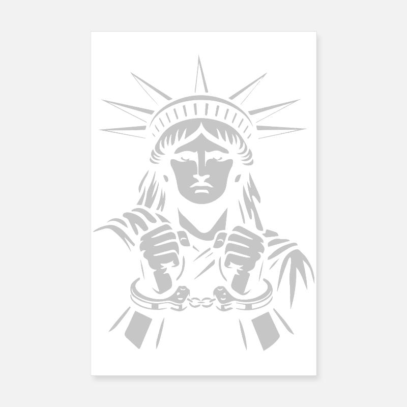 Statue of Liberty in Chains Poster 8" x 12" (20x30 cm)