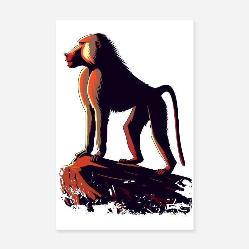 Pavian Poster 20x30 cm