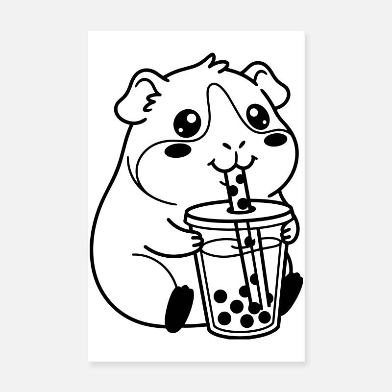 hamster bubble tea Poster 8" x 12" (20x30 cm)