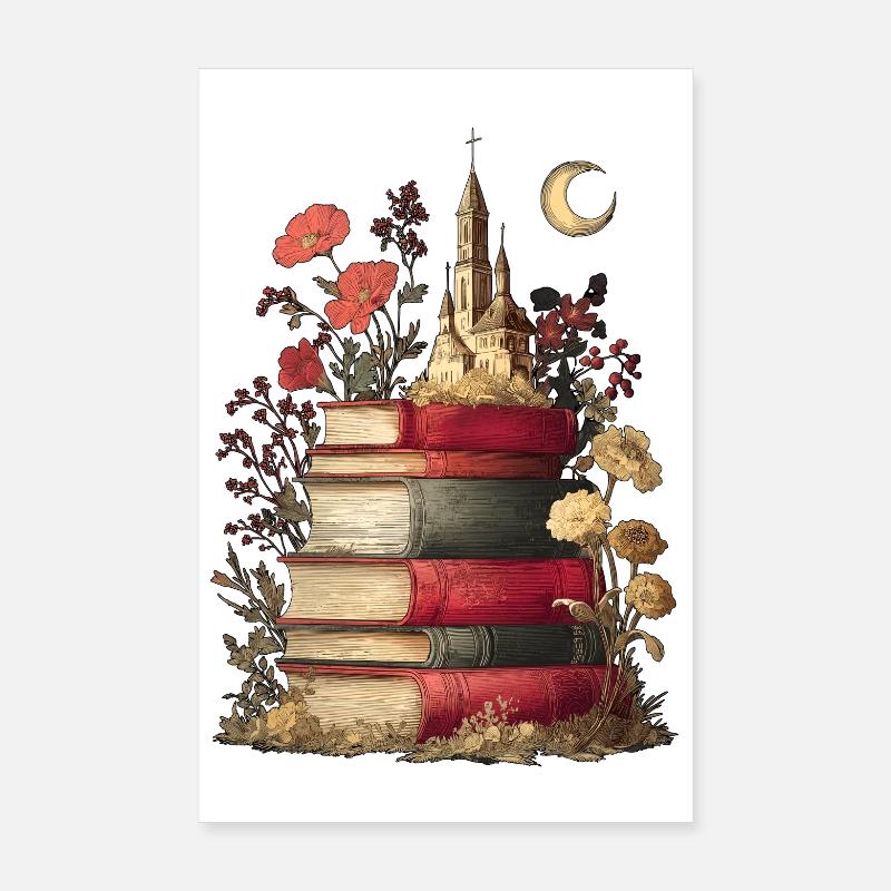 Bücher Bücherstapel Poster 20x30 cm