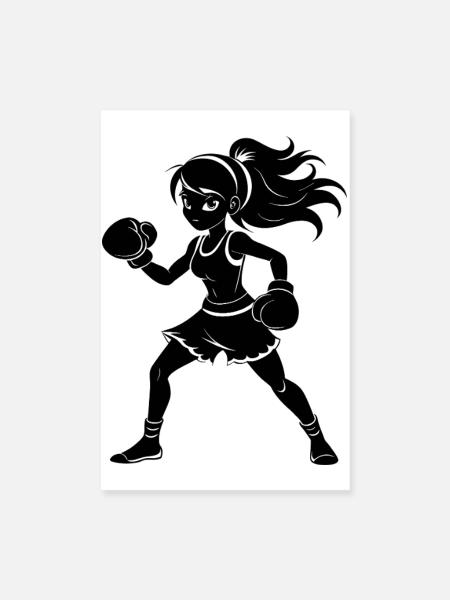 Boxmädchen - Poster 20x30 cm - Weiß - Vorne
