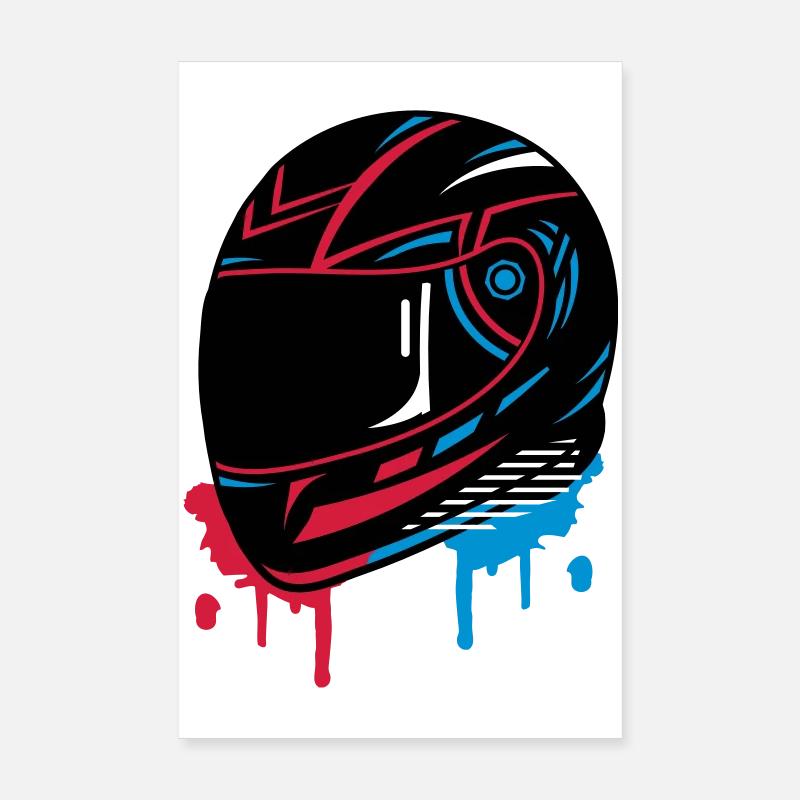 Casque de moto Graffiti Poster 20 x 30 cm