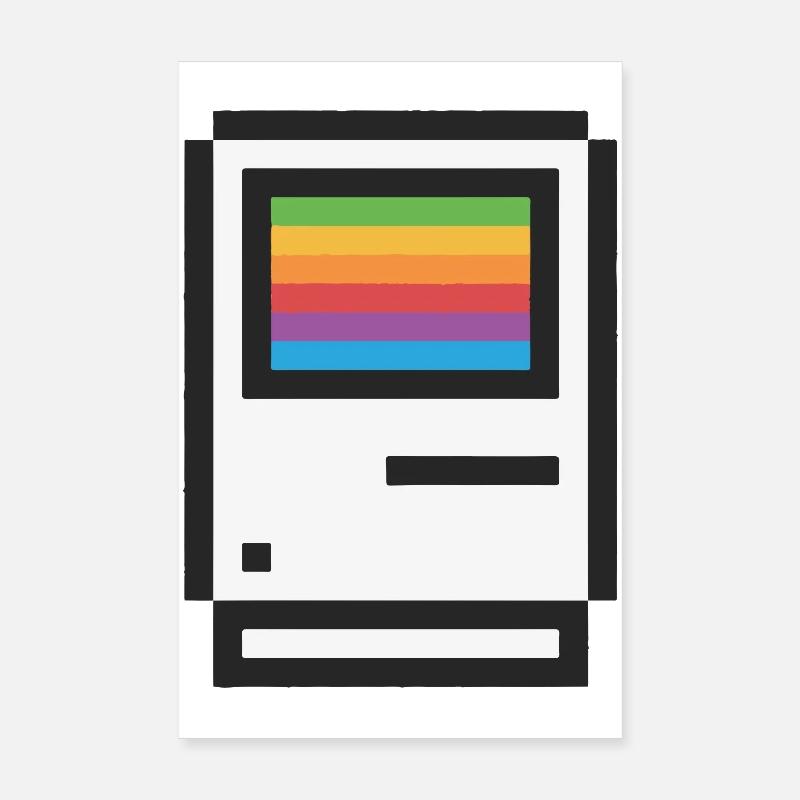 Retro Rainbow Gradient T-Shirt Design Poster 8" x 12" (20x30 cm)