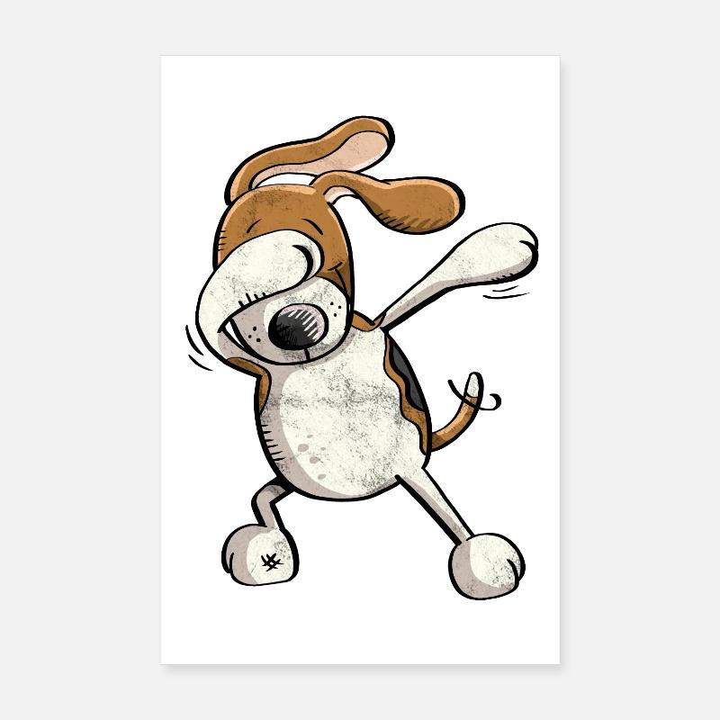 Frais Dab Beagle - Chien - tamponner - Danse Poster 20 x 30 cm