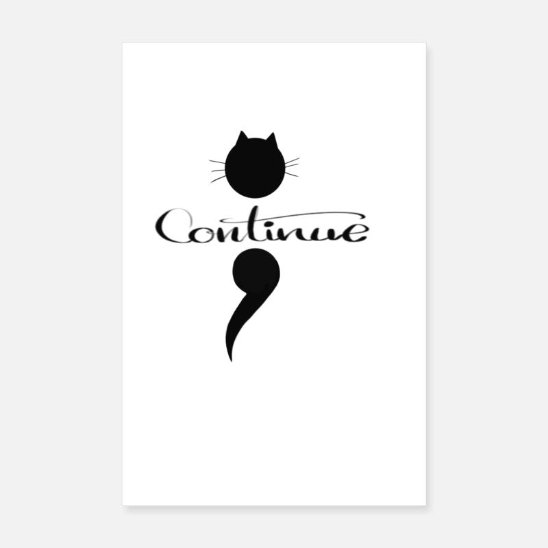 semicolon - Poster 8" x 12" (20x30 cm) - white