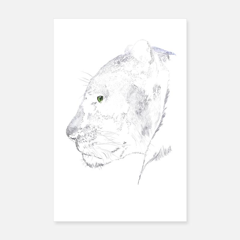 Panther - Poster 20x30 cm - Weiß