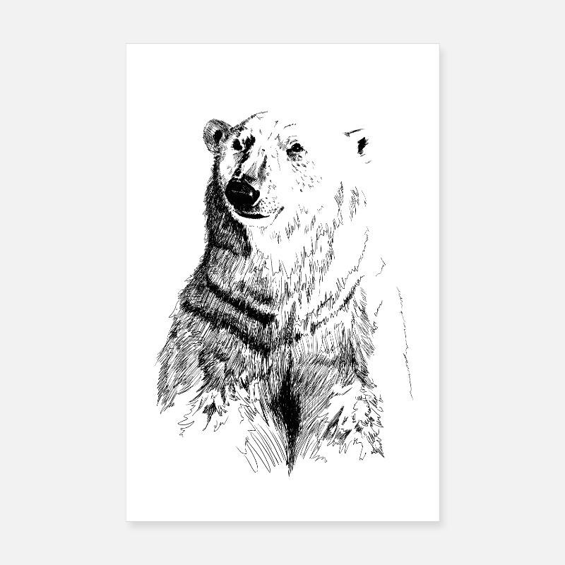 ours blanc Poster 20 x 30 cm