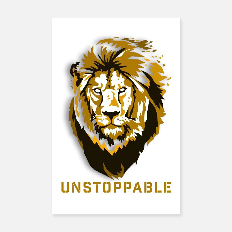 Tête de Lion Imparable Poster 20 x 30 cm