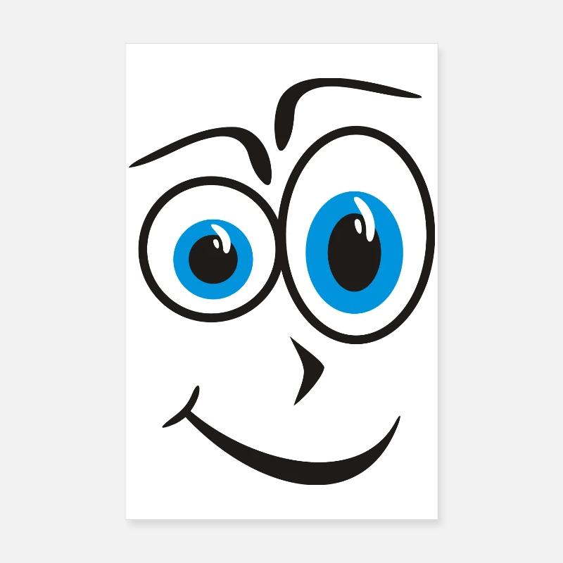 Curious Blue Eyes Face Poster 8" x 12" (20x30 cm)