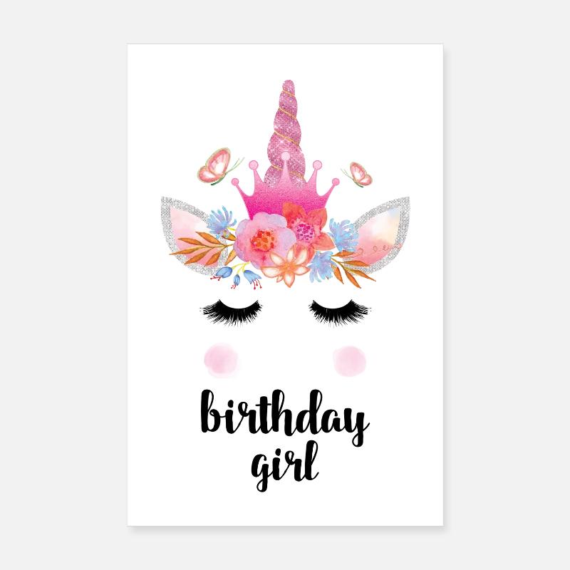 Geburtstagskind-Einhorn Poster 20x30 cm