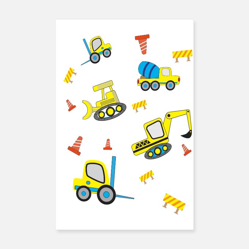 Construction sites Vehicles Poster 8" x 12" (20x30 cm)