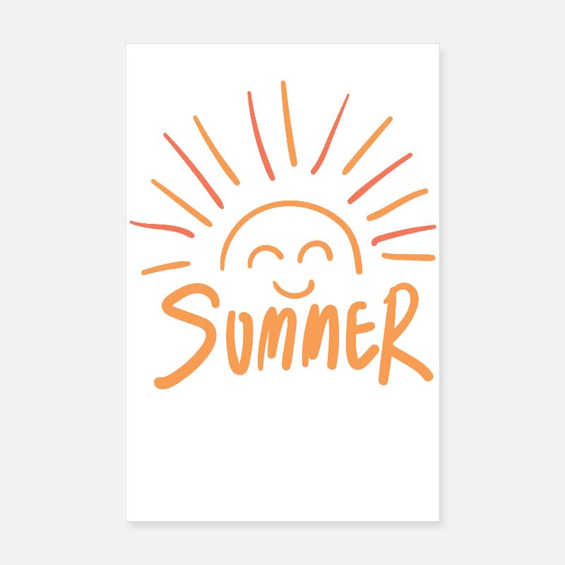 Illustration de rayons de soleil d’été vifs Poster 20 x 30 cm