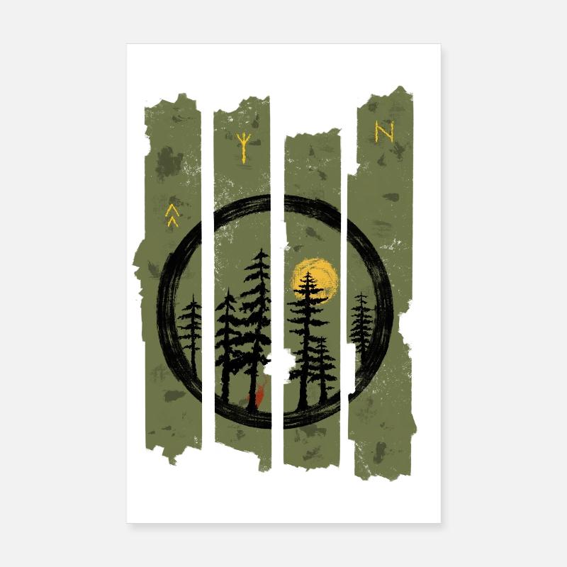 Forêt de runes Poster 20 x 30 cm