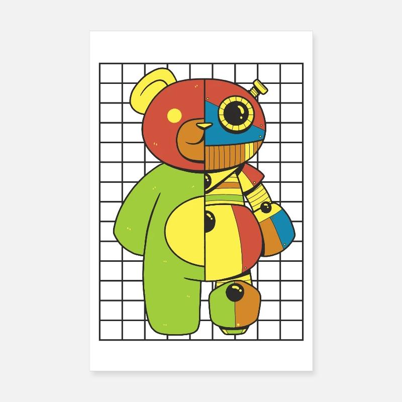 Teddy bear, robot Poster 8" x 12" (20x30 cm)