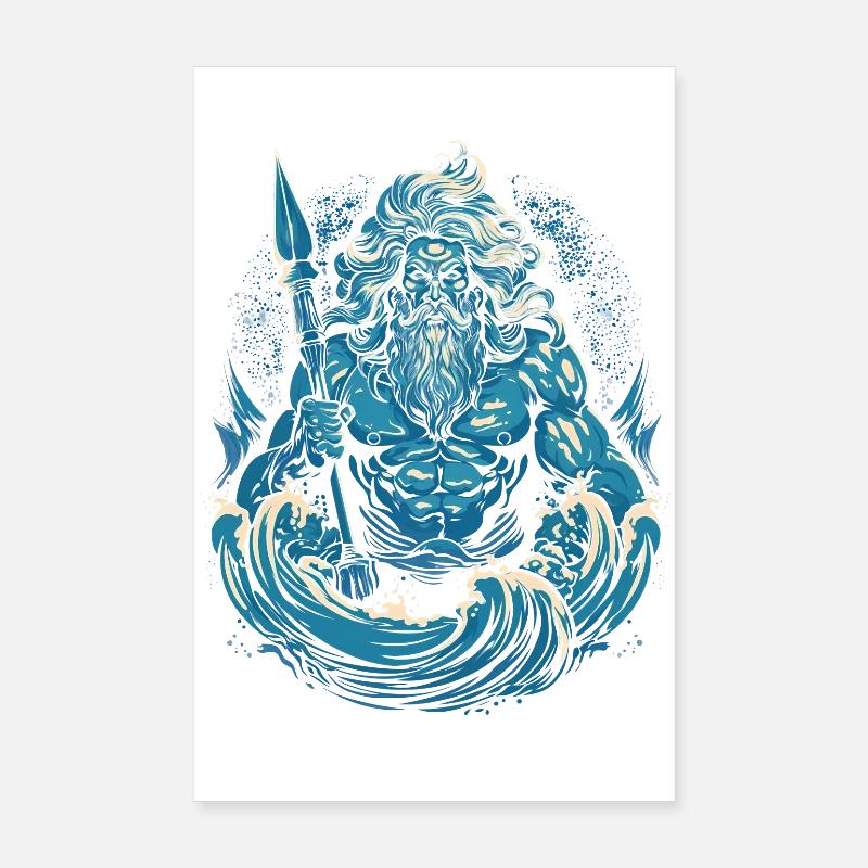 Poseidon - Poster 20 x 30 cm - blanc