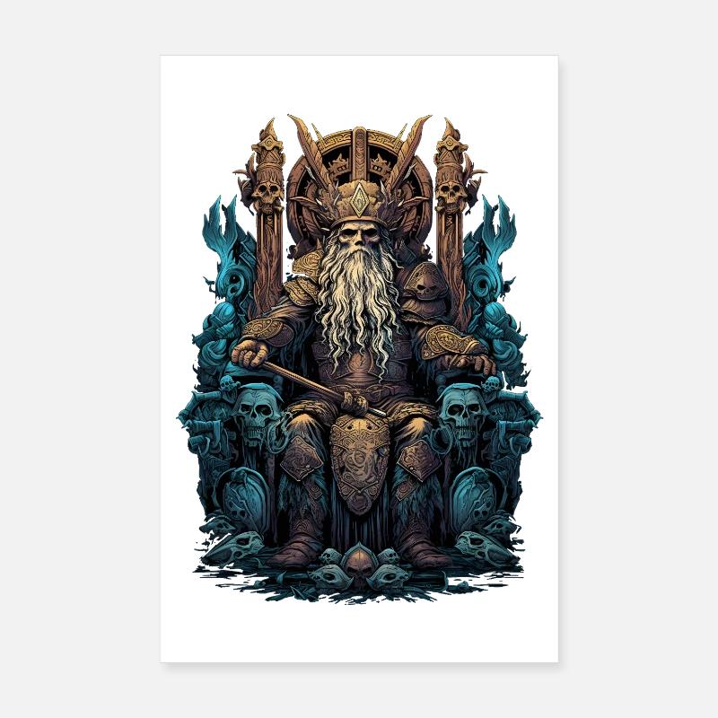 Vikings Odin Sons Trône Valhalla Valhalla Poster 20 x 30 cm