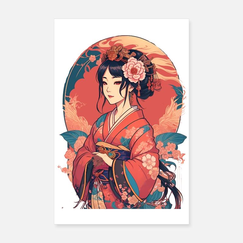 junges japanisches Mädchen Poster 20x30 cm