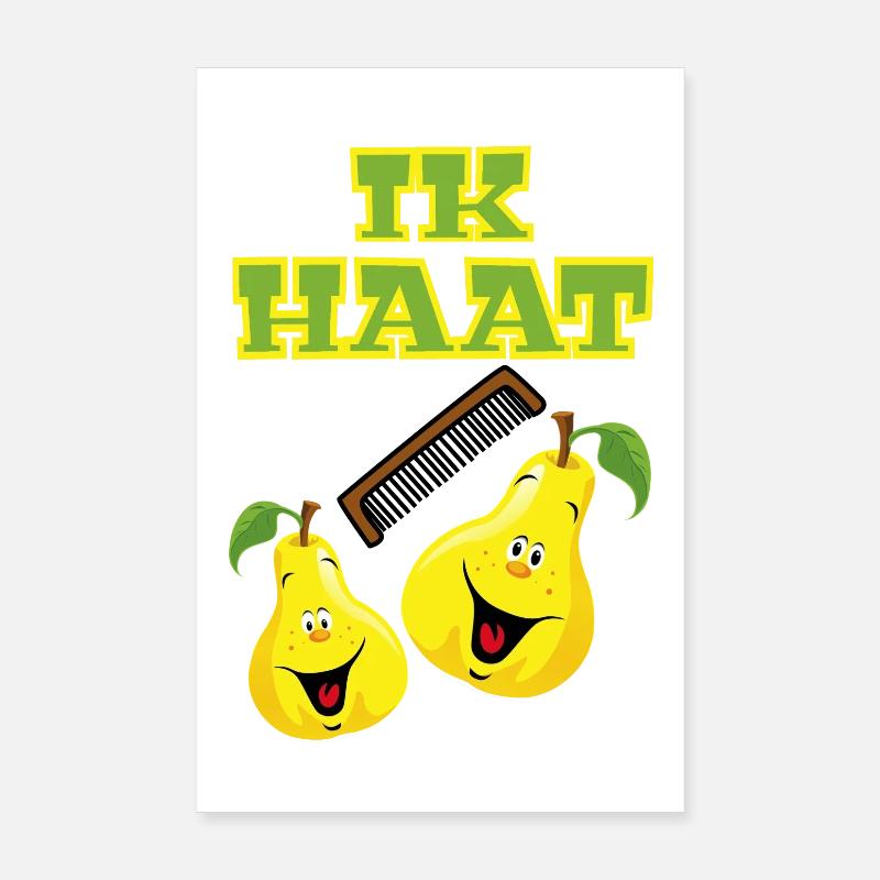 I hate camping. Image of comb and pears * Poster 8" x 12" (20x30 cm)