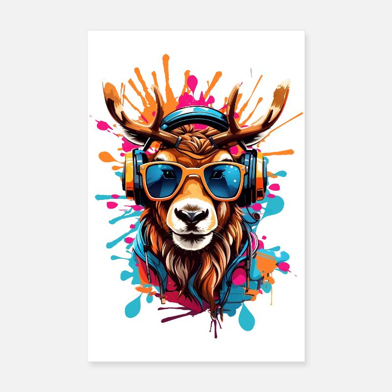 Renne cool Poster 20 x 30 cm