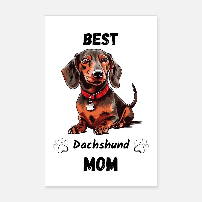 Best Dachshund Mom - Poster 20x30 cm - Weiß