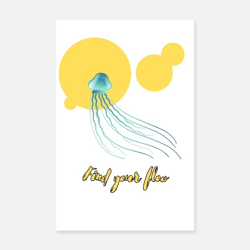Find Your Flow – Glowing Jellyfish Poster 8" x 12" (20x30 cm)