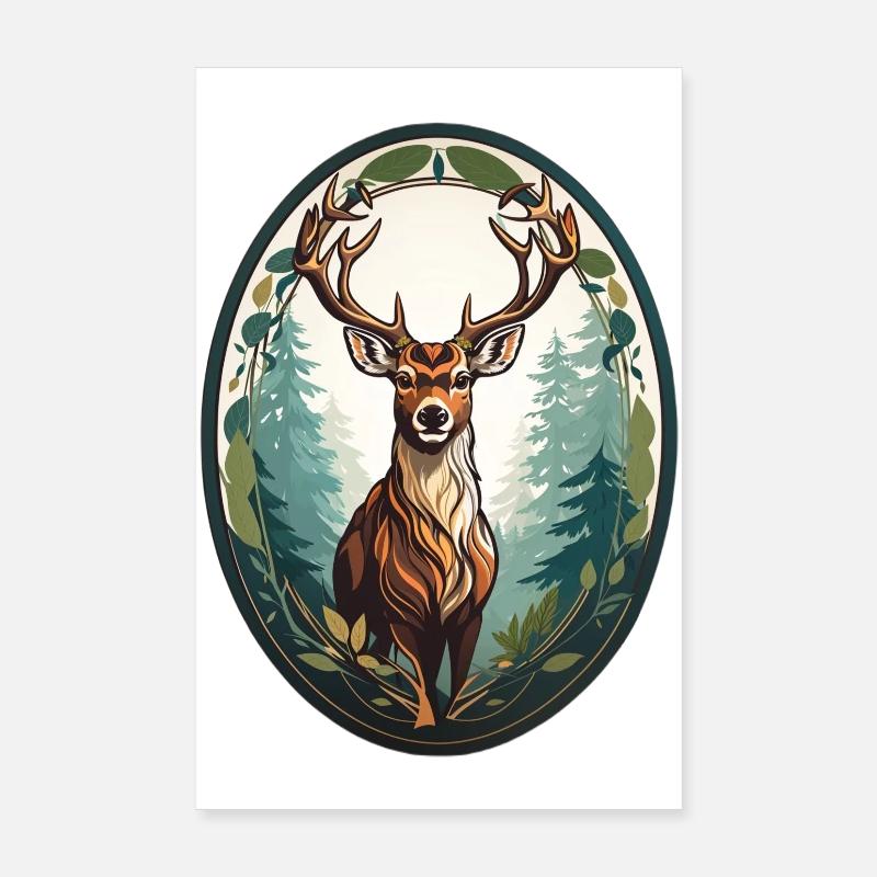 Cerf Poster 20 x 30 cm