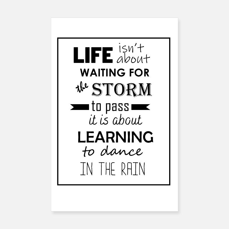 DANSER SOUS LA PLUIE - Poster 20 x 30 cm - blanc