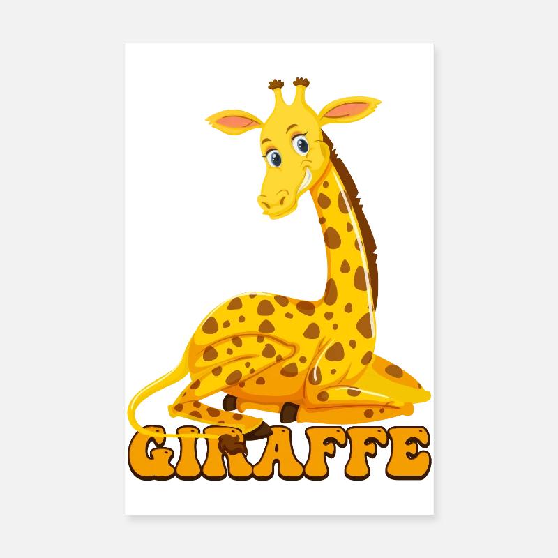 Giraffe Cartoon Cheer Poster 8" x 12" (20x30 cm)