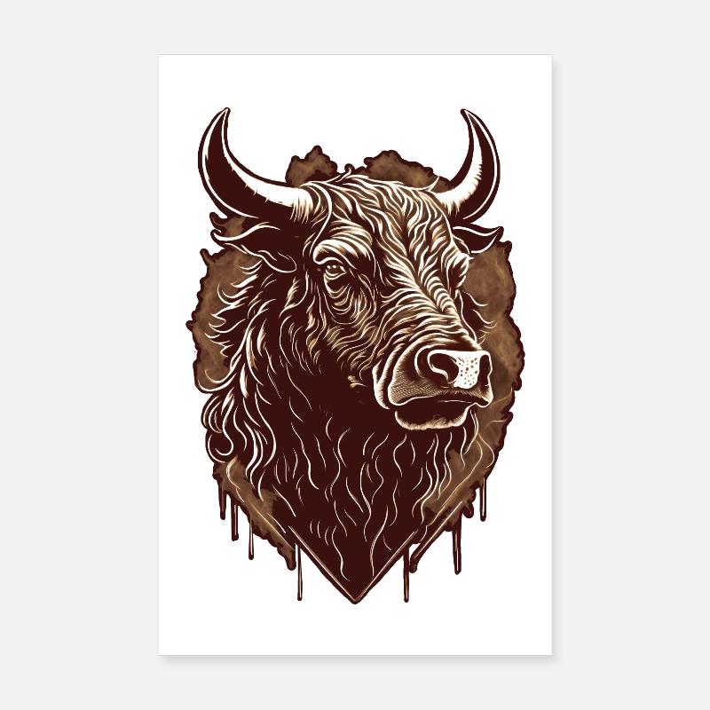 Bull's Head Poster 8" x 12" (20x30 cm)