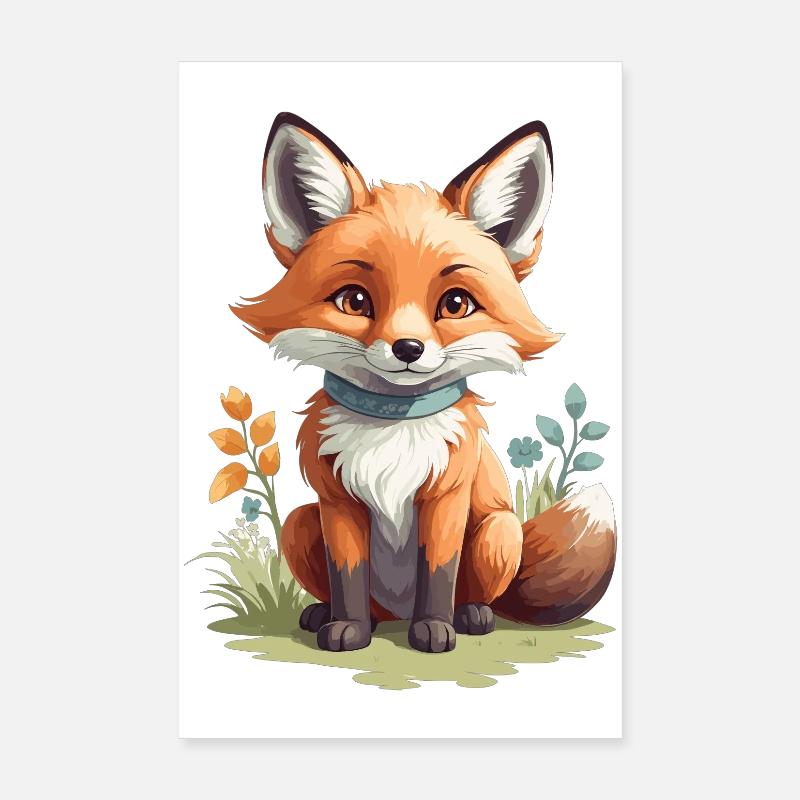 Cute little fox Poster 8" x 12" (20x30 cm)
