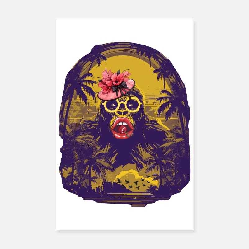 Gorilla Pop Art Poster 20x30 cm