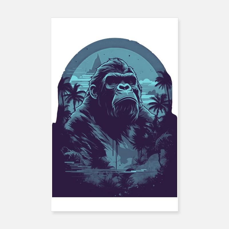 Gorrile bleue Poster 20 x 30 cm