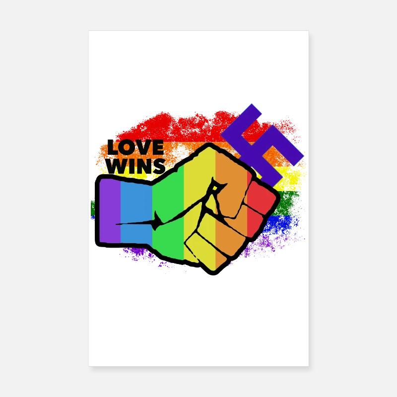 Pas de racisme - L’amour gagne - Egalité Poster 20 x 30 cm