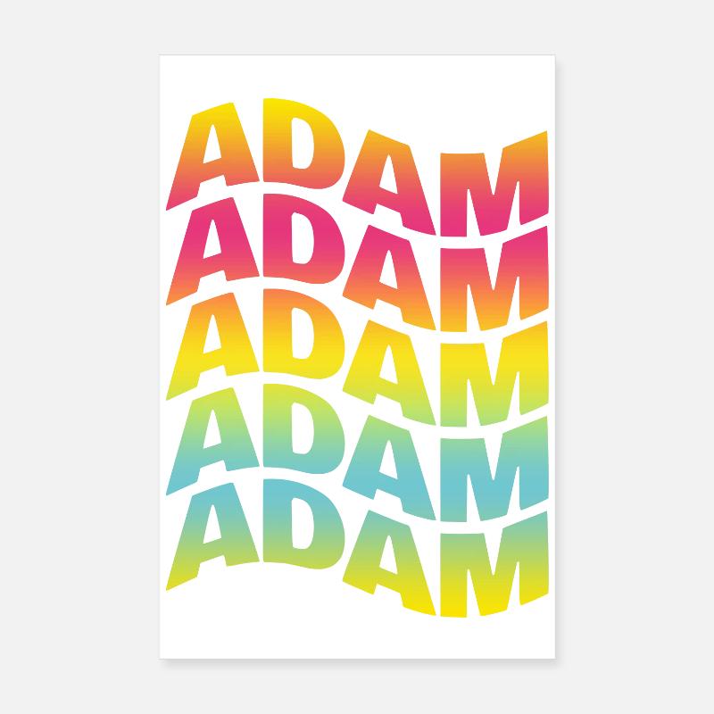 t-shirt Adam texte effet de texte ondulé Poster 20 x 30 cm