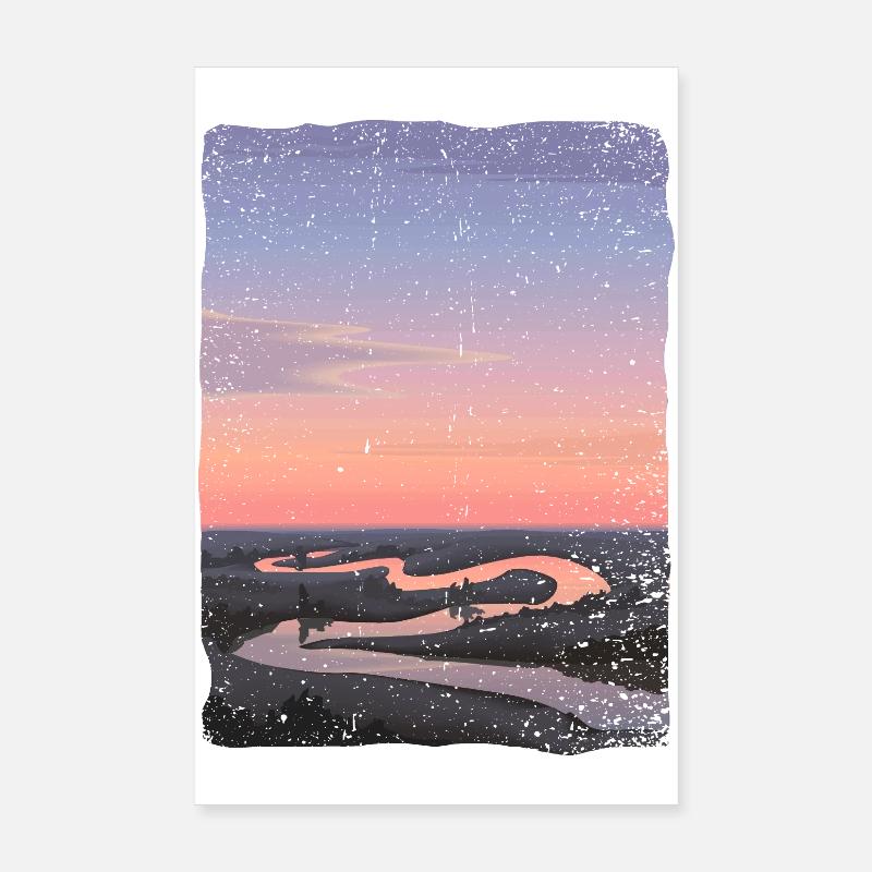 River reflected in the sunset Poster 8" x 12" (20x30 cm)
