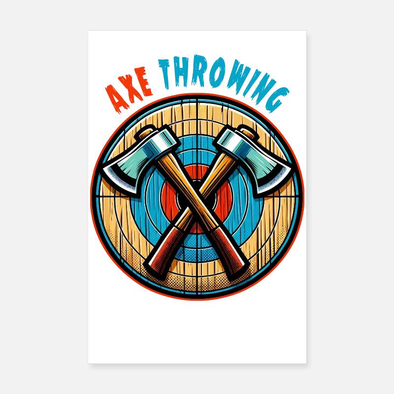 Axe Throwing Axe Sport Design Poster 8" x 12" (20x30 cm)
