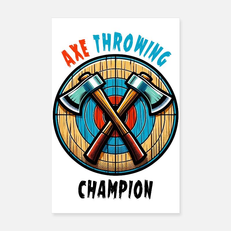 Axe Throwing Axe Sport Design Poster 8" x 12" (20x30 cm)