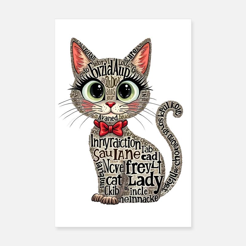 KATZENDAME, TEXTKUNST, TYPOGRAFIE Poster 20x30 cm