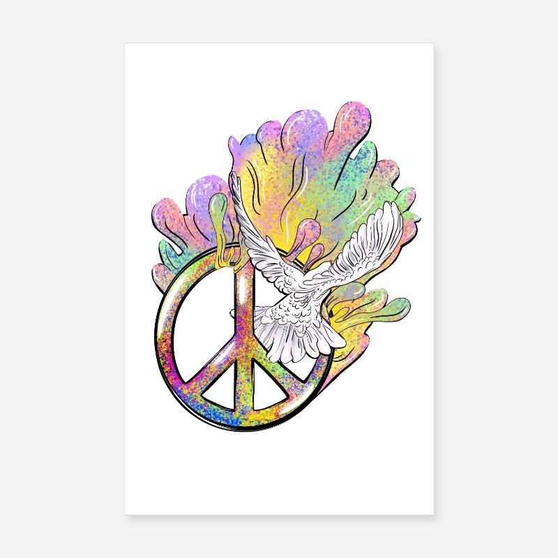 La paix est colorée Poster 20 x 30 cm